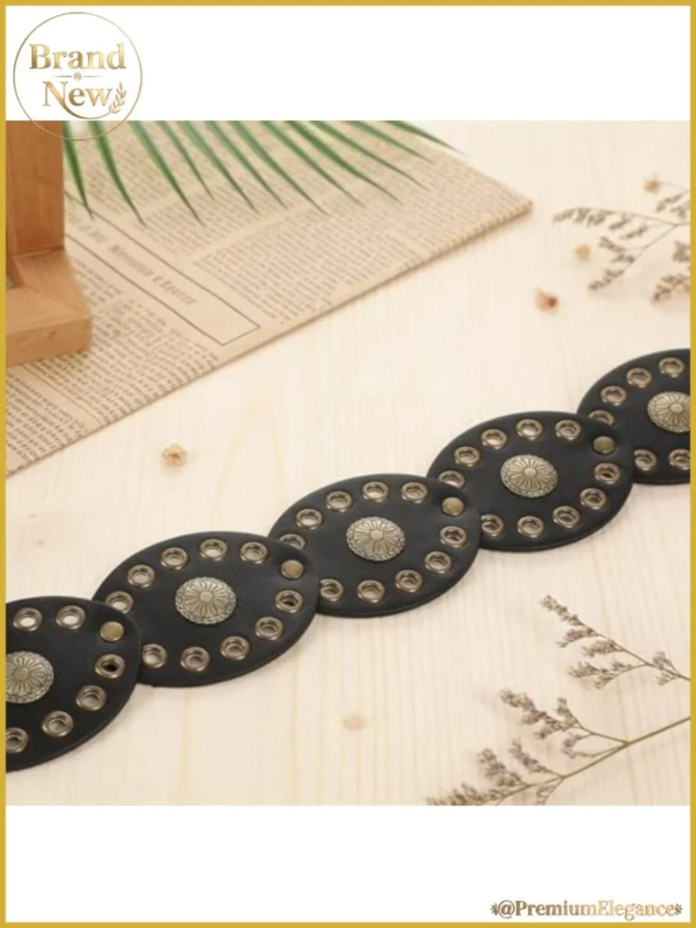 Western Concho Belt PU Leather Zinc Alloy Tassel